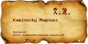 Kaminszky Magnusz névjegykártya